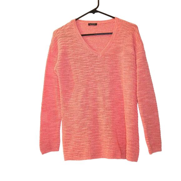 Calvin Klein Jeans Women's Size Small V Neck Sweater Coral - Picture 1 of 6